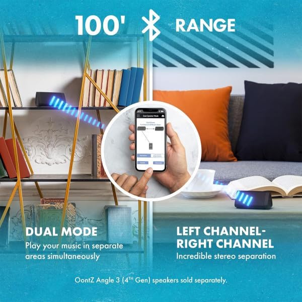 Cambridge Soundworks OontZ Angle 3 Bluetooth 5.4 Speaker, up to 100 ft Wireless Range, up to 24 Hrs Playtime, Portable Small Speaker for iPhone, Android Phones, IPX5 Portable Bluetooth Speaker, Black - Image 3