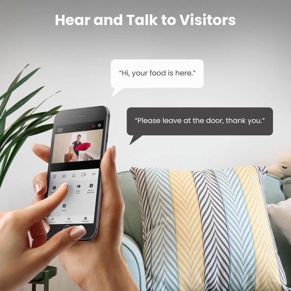 Feit Electric Smart Doorbell Camera, Wired 2K HD Video, Night Vision, Motion Detection, Two-Way Audio, Alexa/Google Assistant Compatible, App Control, Wireless Chime Included, CAM/Door/WiFi/G2 - Image 8